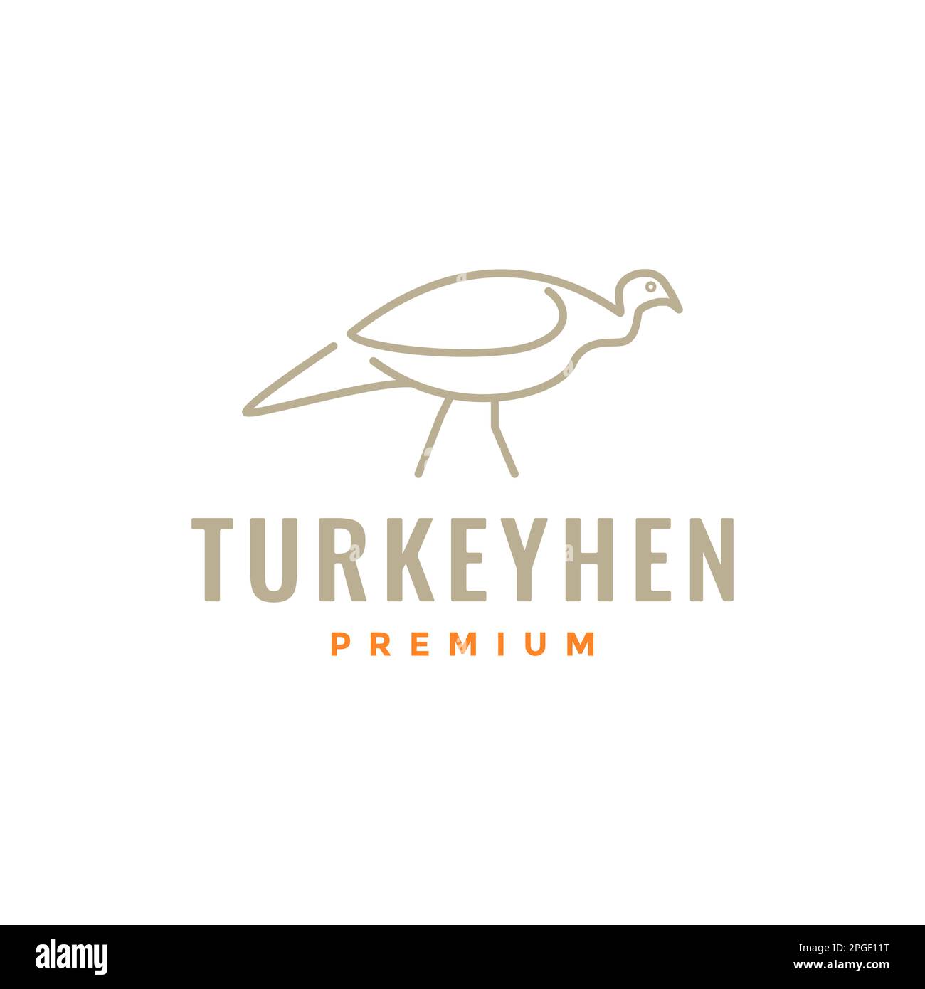 turkeys hen poultry minimal line logo design vector Stock Vector