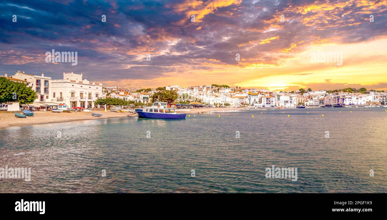 Harbour of Cadaques, Spain Stock Photo