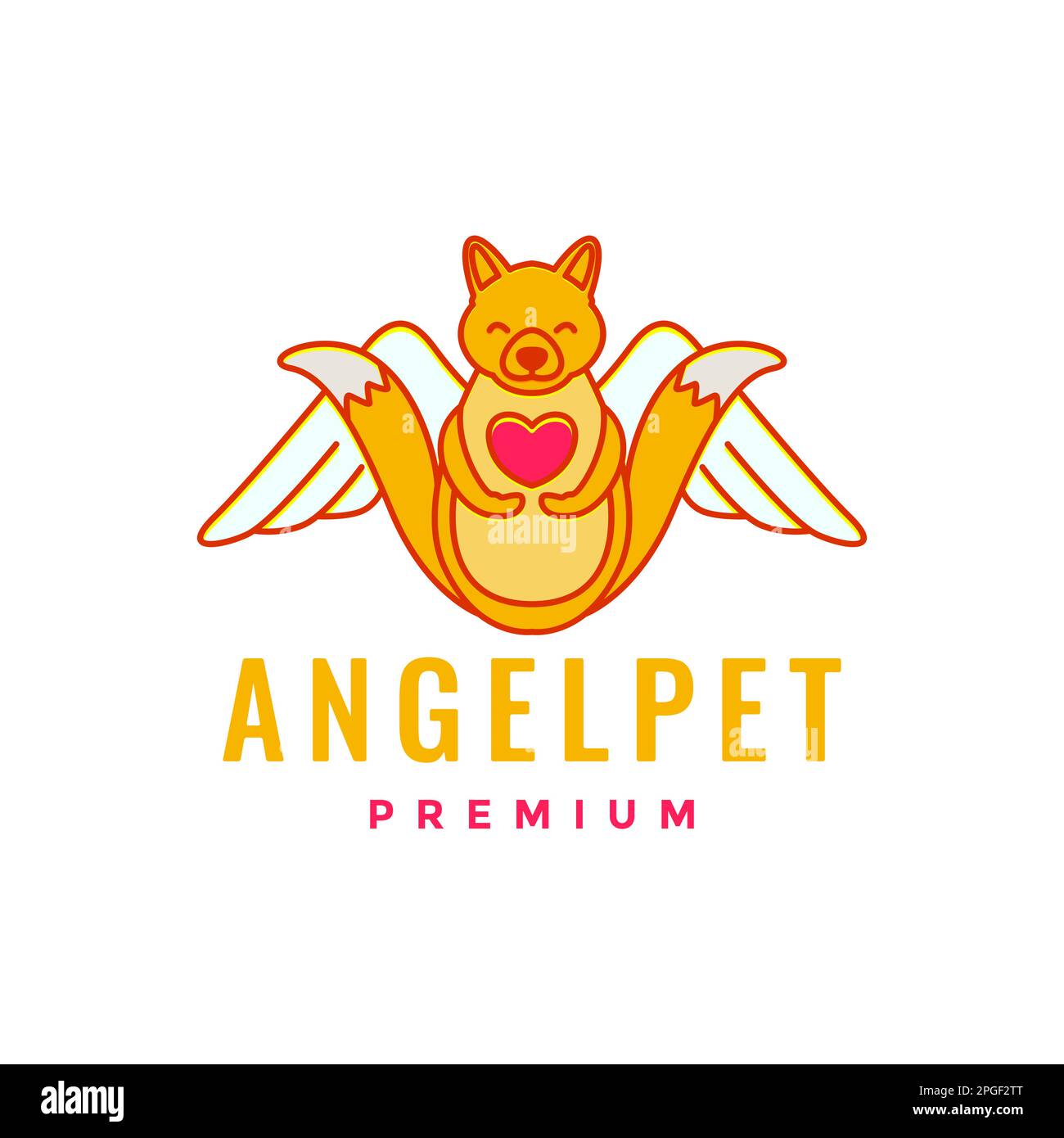 pets dog puppy canine wings angel love colorful mascot cute smile logo