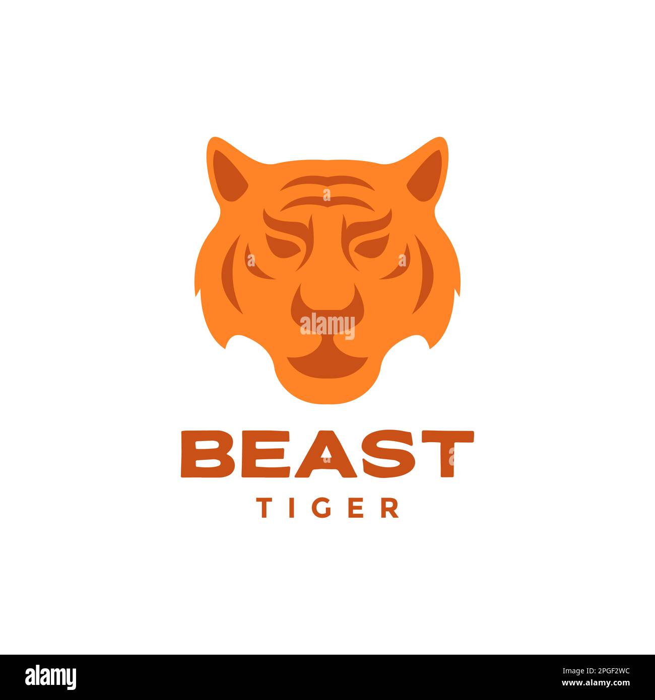 head animal beast wildlife forest tiger roar flat modern minimal logo
