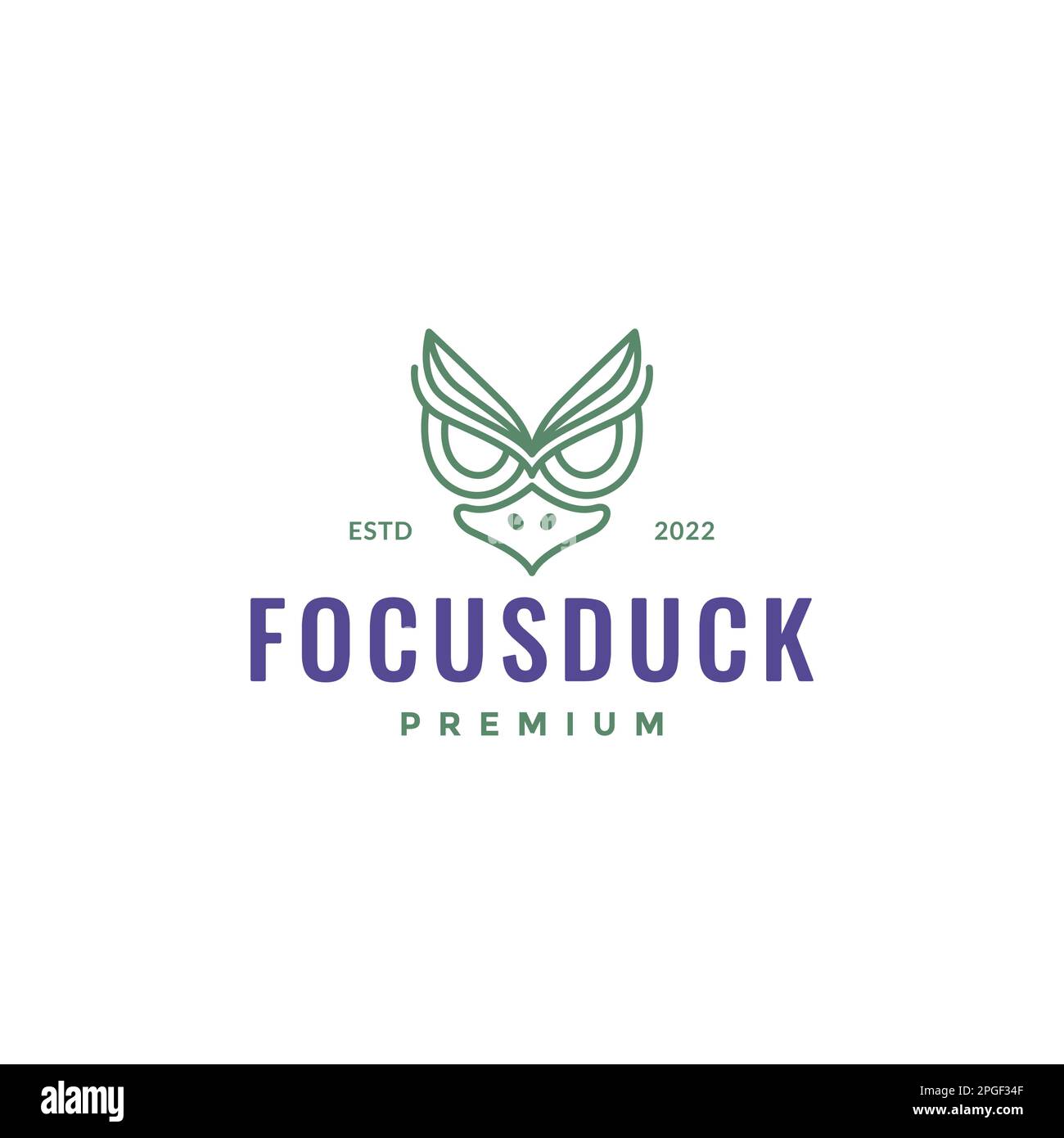 poultry animal duck face head beak focus modern logo design vector Stock Vector