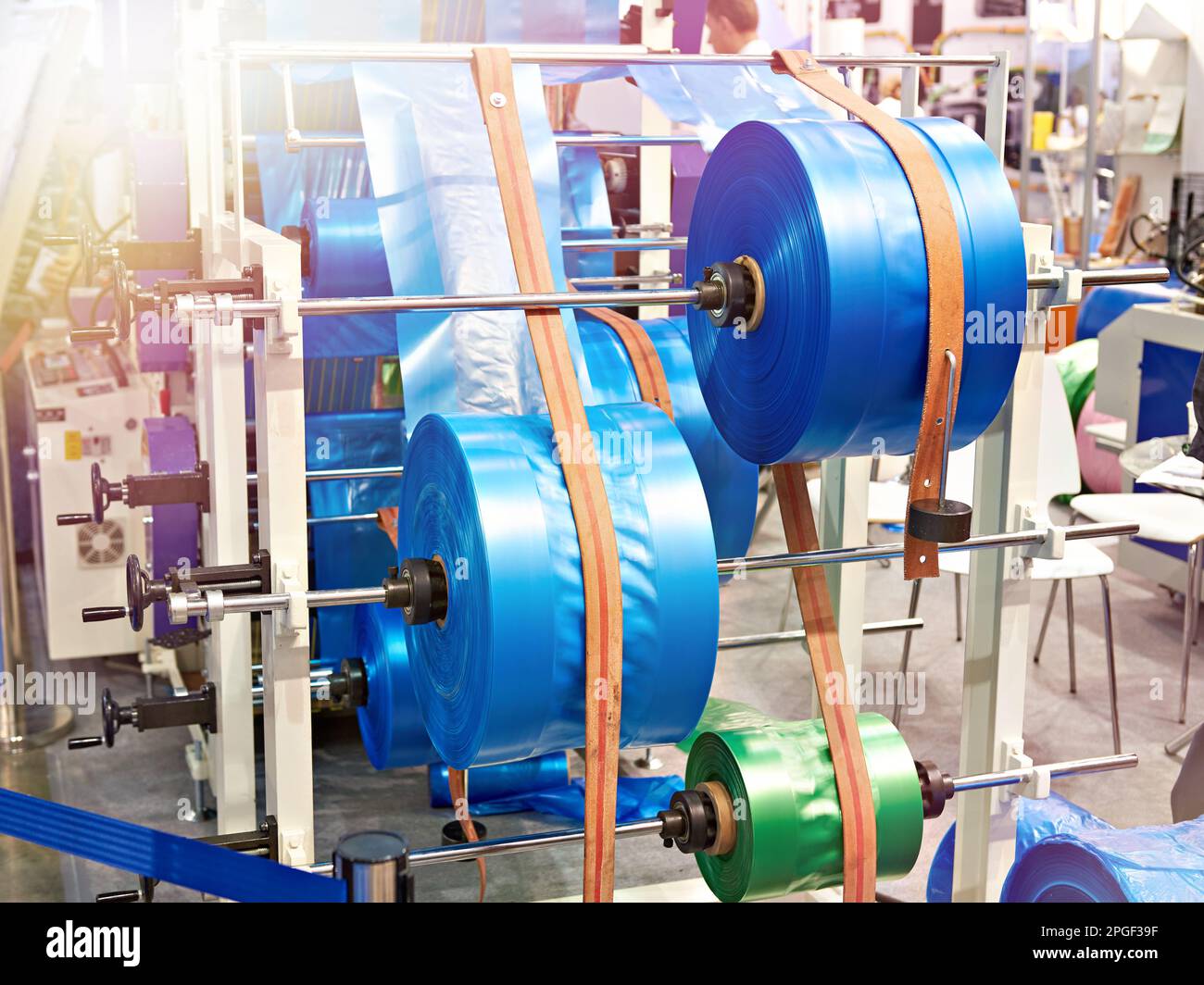 Machine for the production of plastic bags Stock Photo Alamy