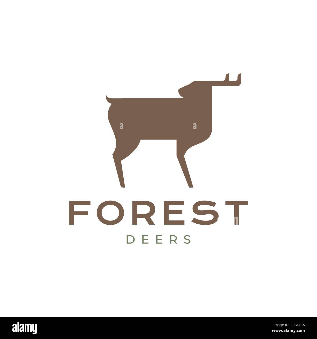 stay safe animal deer looking hunter modern logo design vector Stock Vector