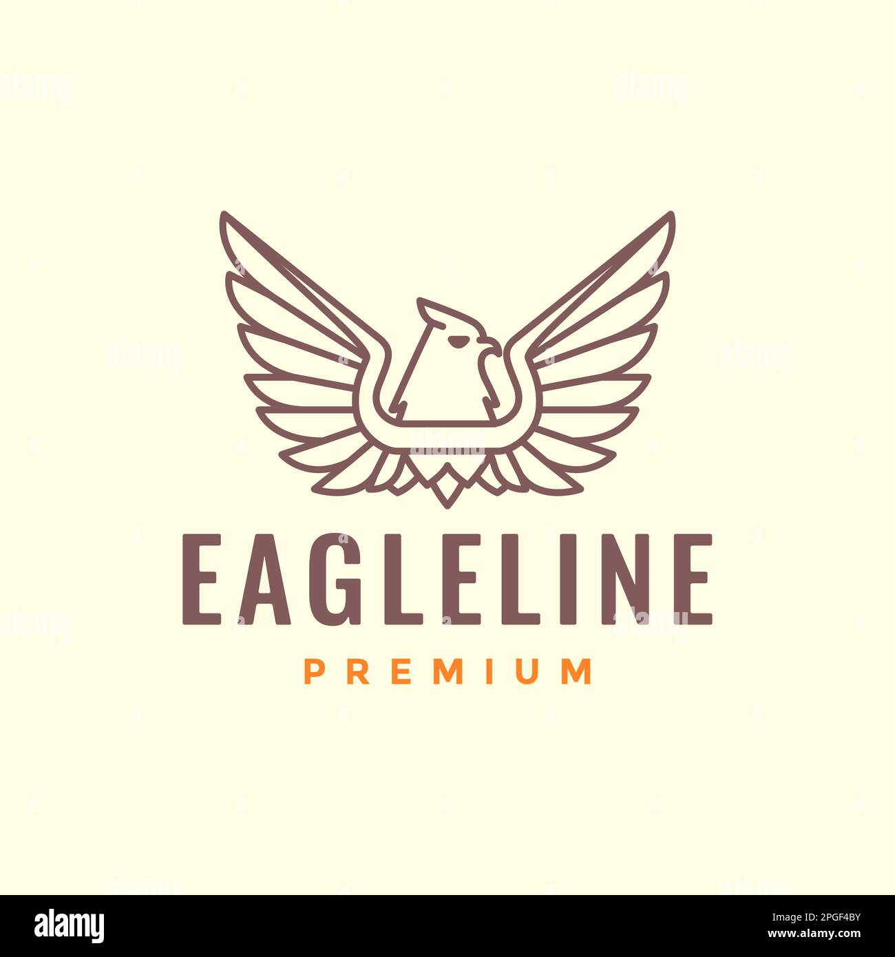 animal bird carnivore eagle wings modern line minimal logo design