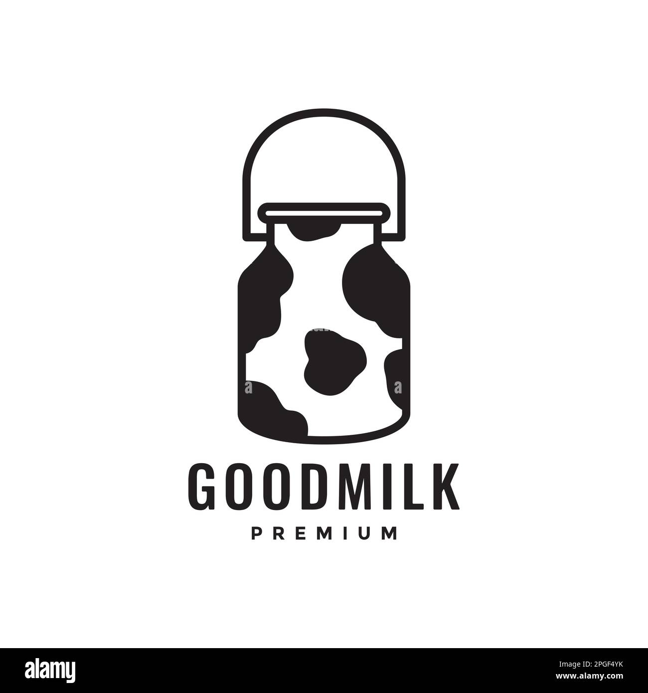 milk jar cows nutrition cattle livestock farm simple logo design design