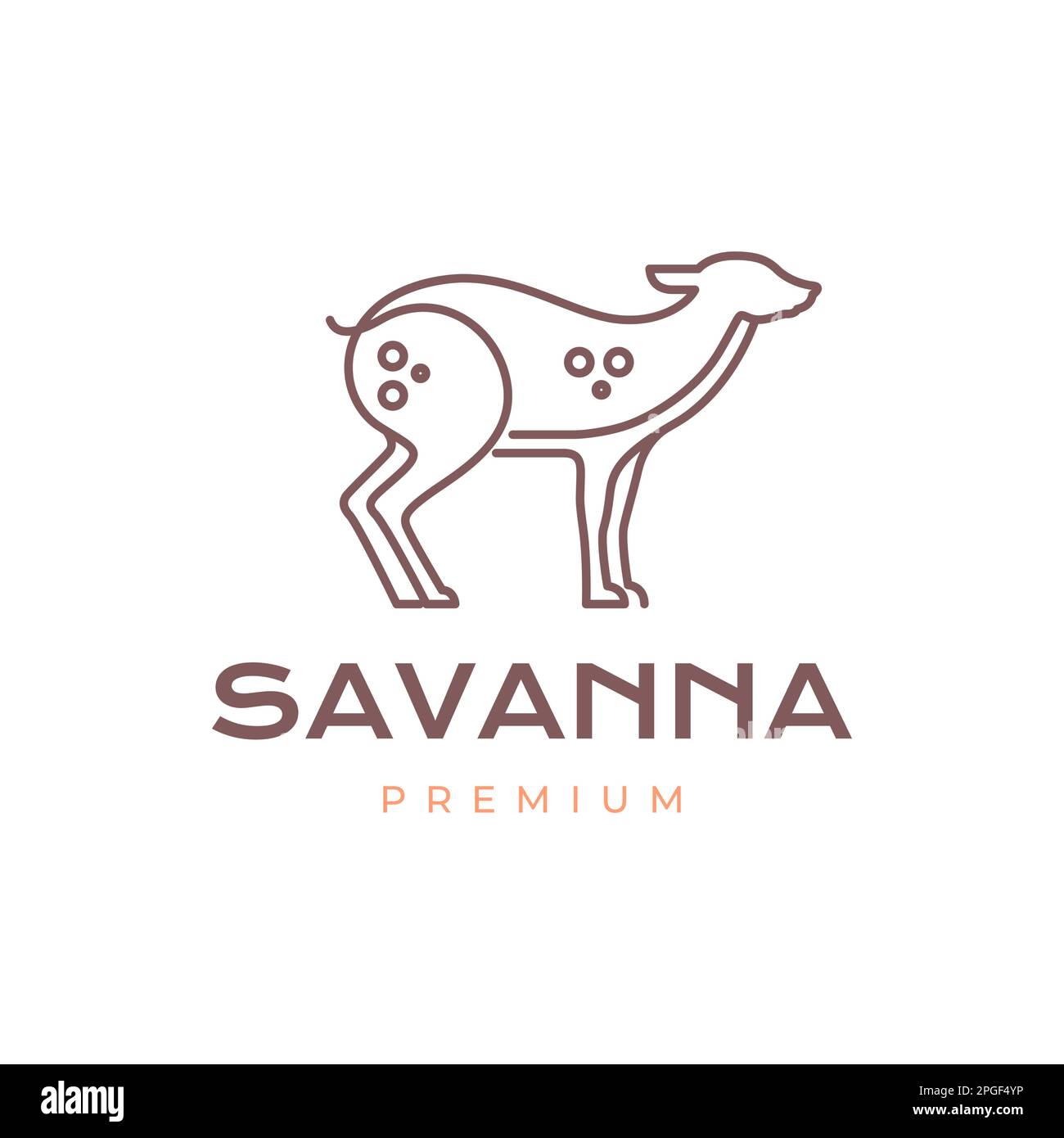 animal savanna herbivore female deer modern shape line logo design