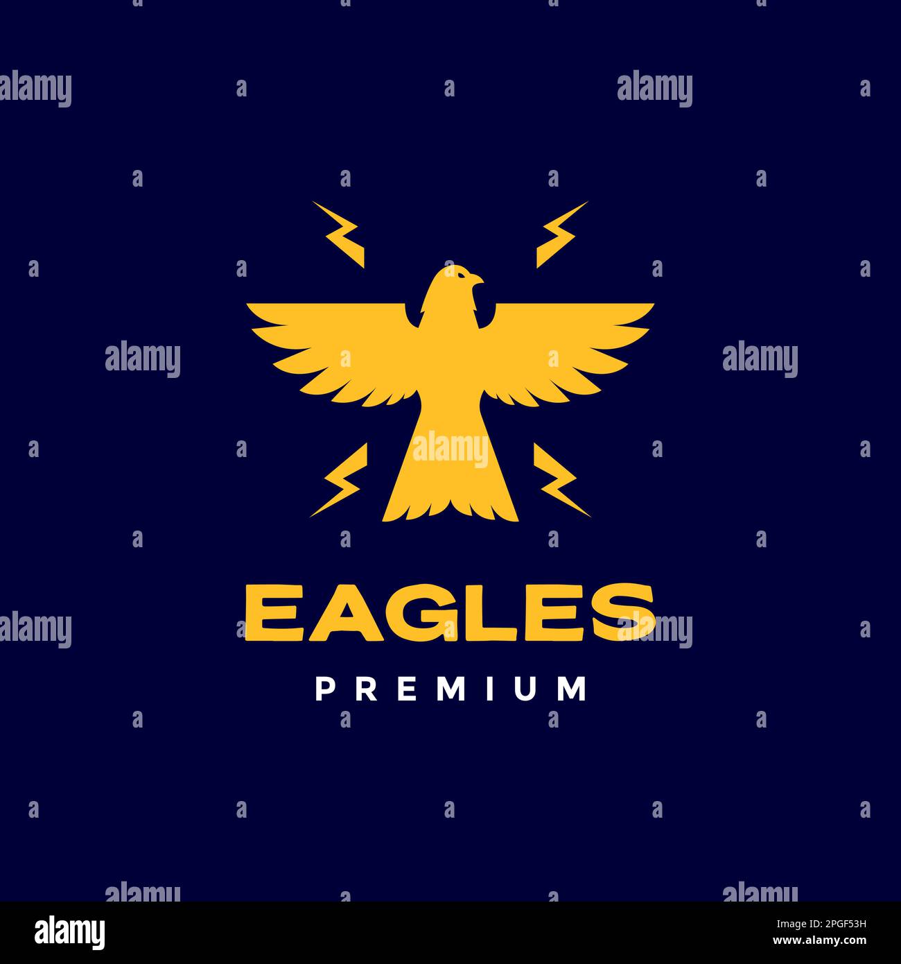 flying freedom bird eagle thunderbolt modern shape simple logo design