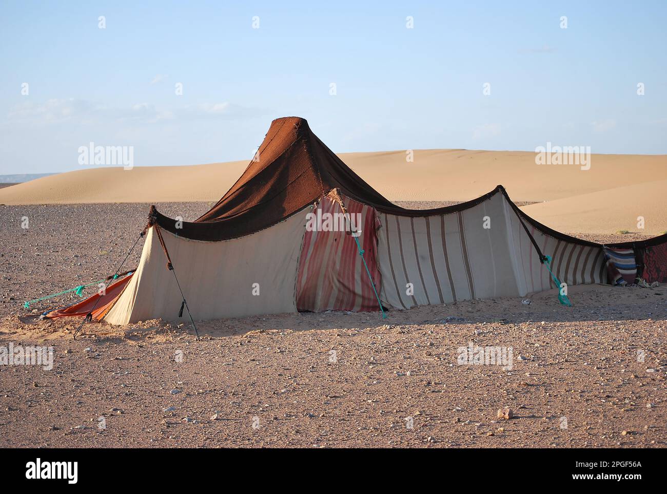 Bedouin tent in desert, Sahara - Morocco Stock Photo