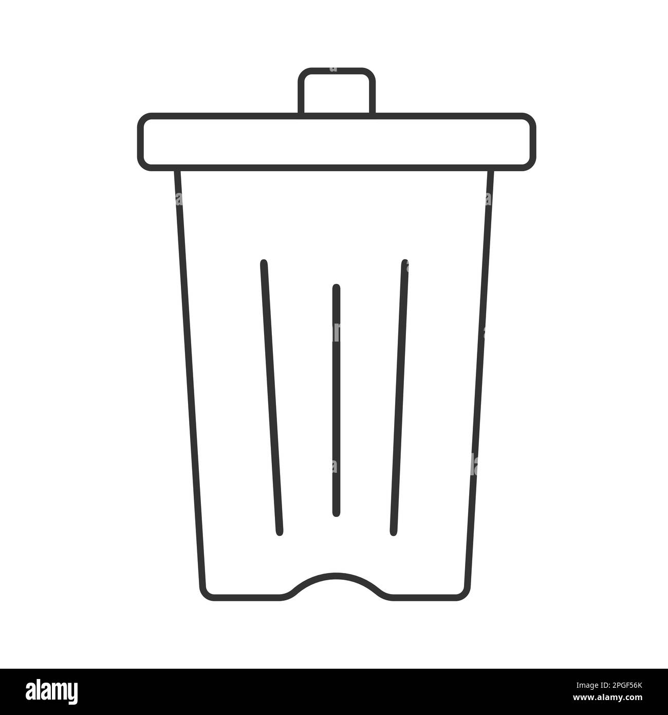 Trash can icon thin line for web and mobile, modern minimalistic flat