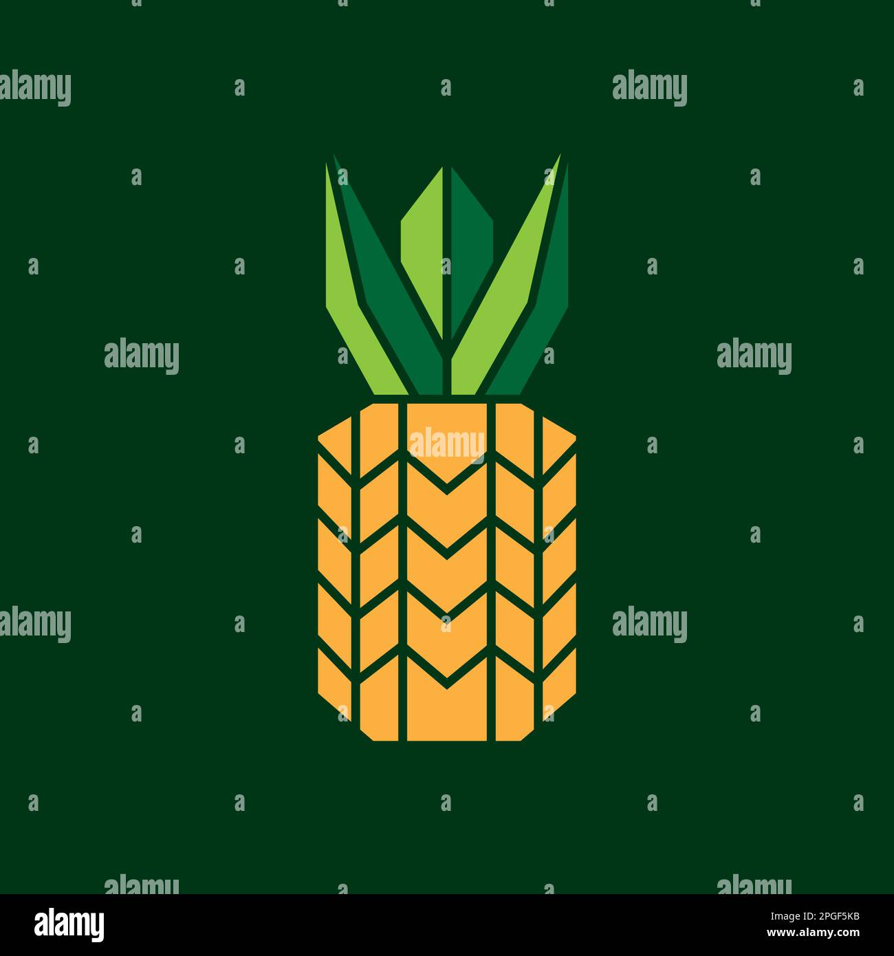 fresh fruit pineapple polygonal modern flat logo design vector Stock Vector
