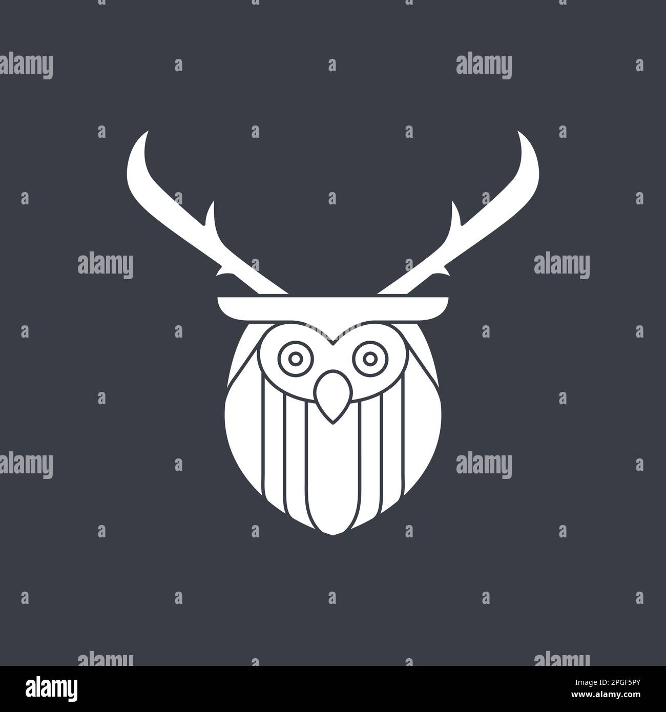 horned owl head animal bird nocturnal modern logo design vector Stock ...