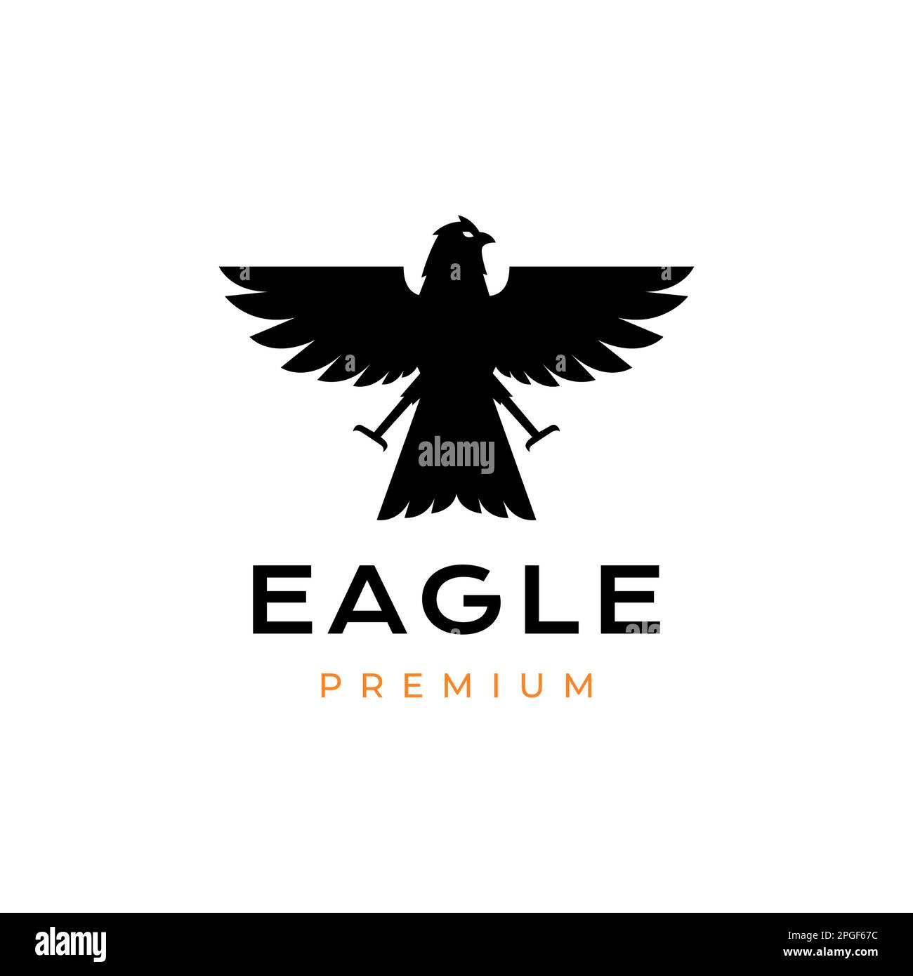 black eagle bird flying freedom modern logo design vector Stock Vector
