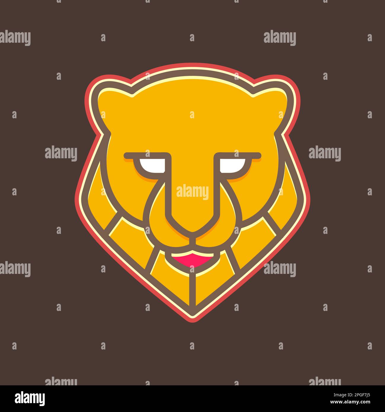 animal beast wildlife jungle carnivore panther leopard head geometric