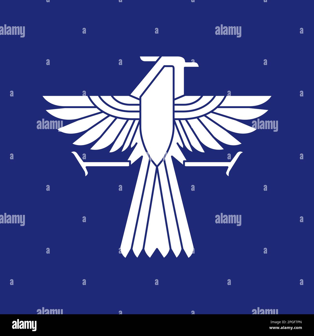 flying bird horned eagle modern geometric flat logo design vector Stock Vector