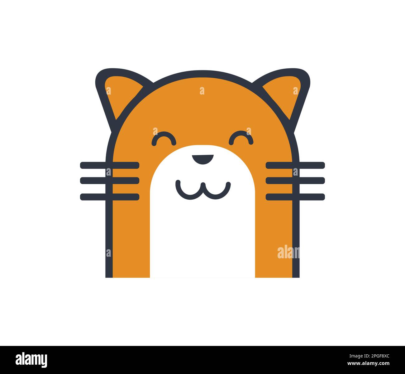 Adorable Orange Cat Vector Illustration. Flat design Stock Vector Image