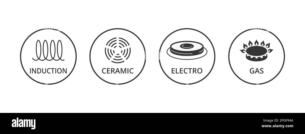 Set of cookin stove burners. Vector. Flat design Stock Vector Image