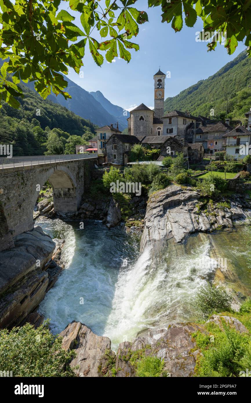 Lavertezzo Village, Verzasca Valley, Tessin, Switzerland Stock Photo