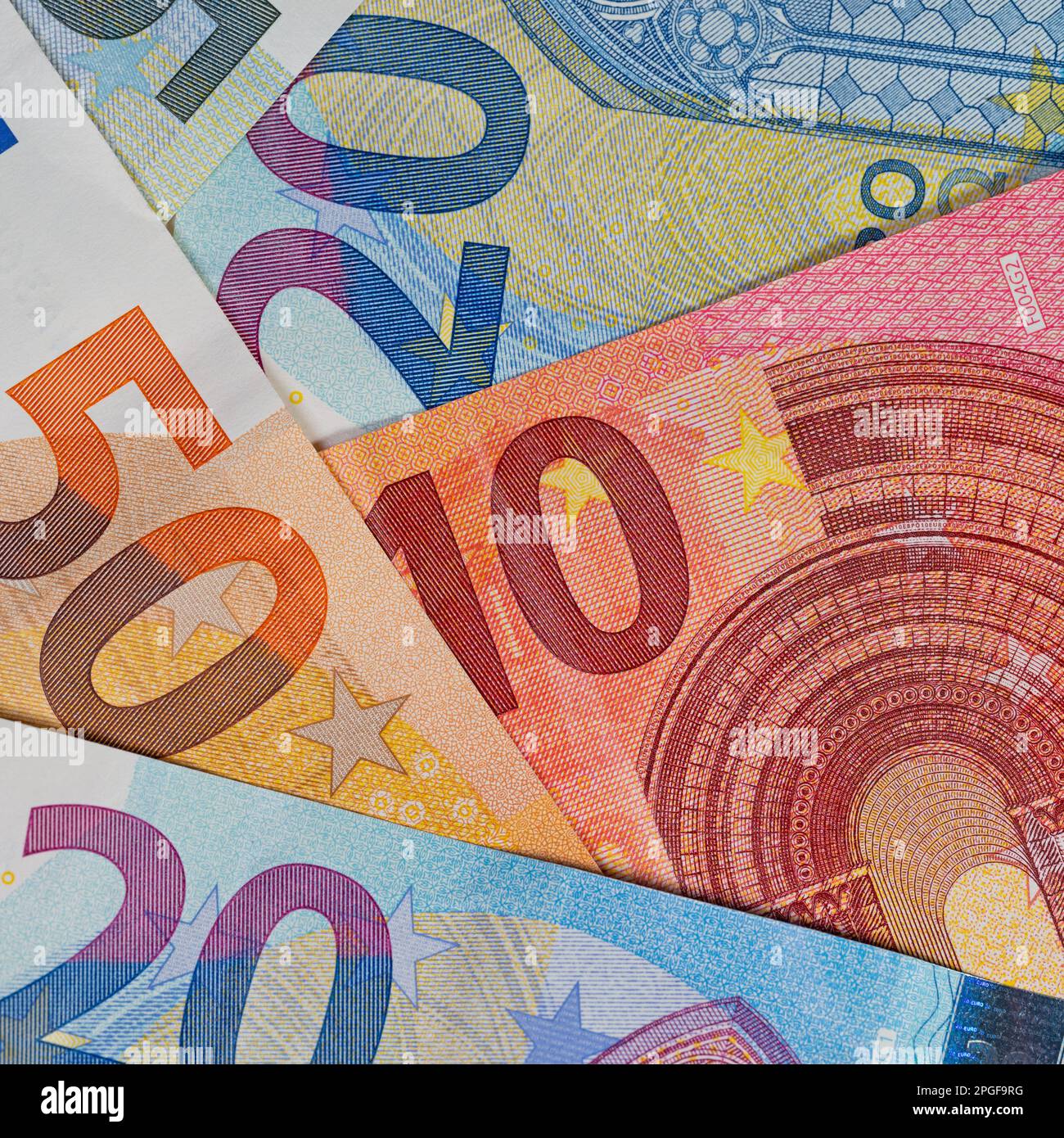 Euro banknotes in a close-up Stock Photo