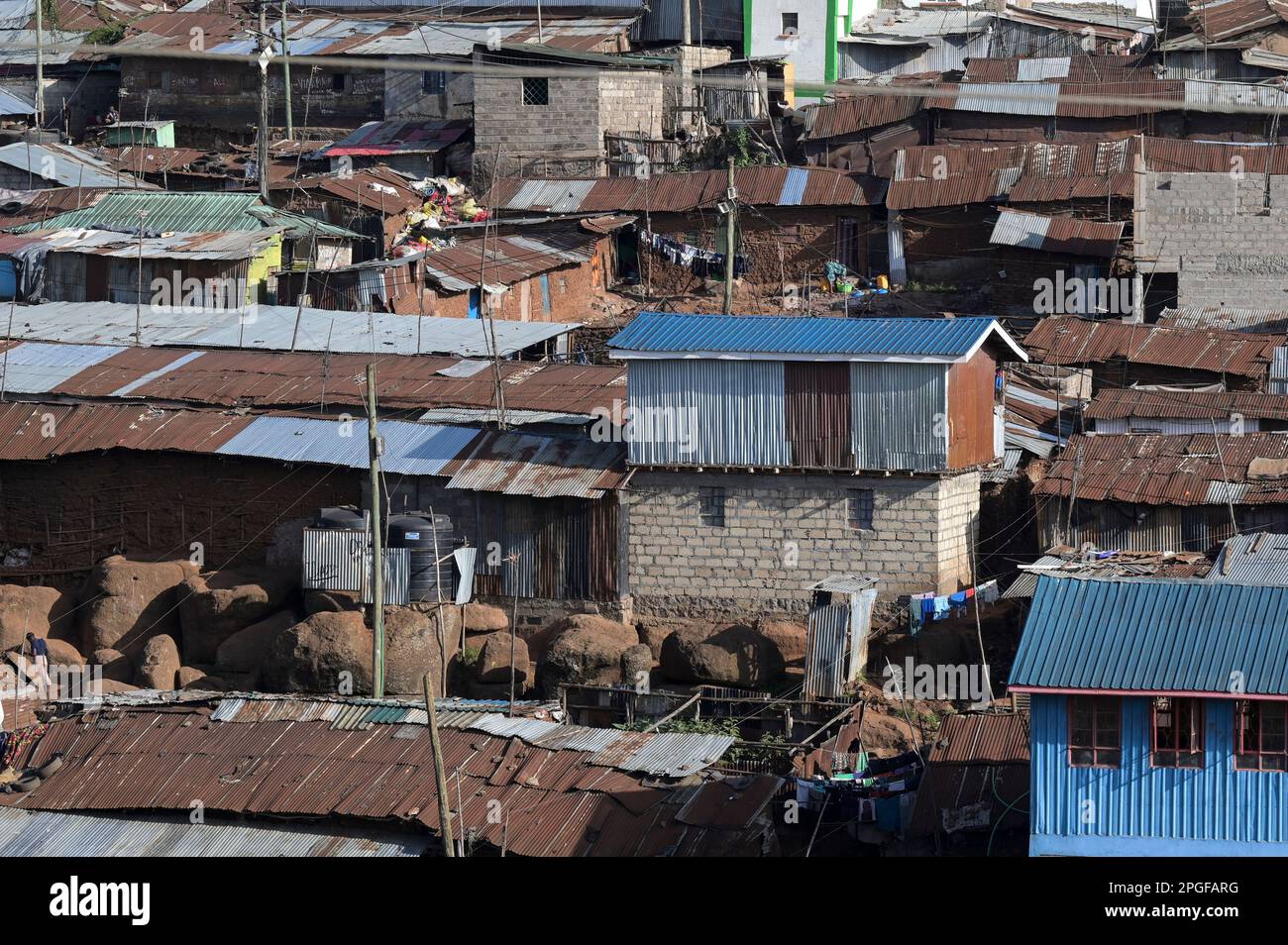 KENYA, Nairobi, Kibera slum / KENIA, Nairobi, Slum Kibera Stock Photo
