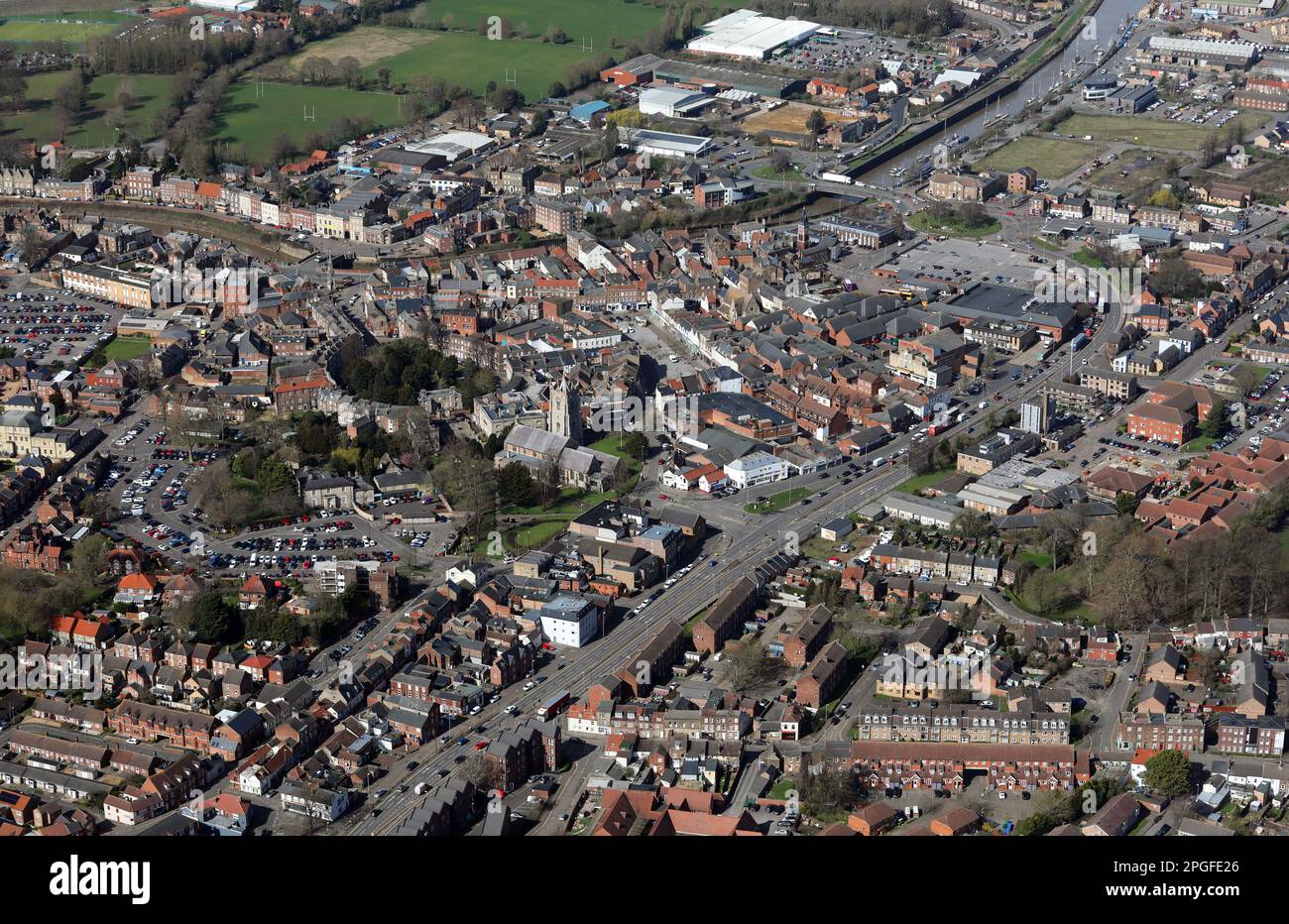 aerial vierw of Wisbech, UK Stock Photo