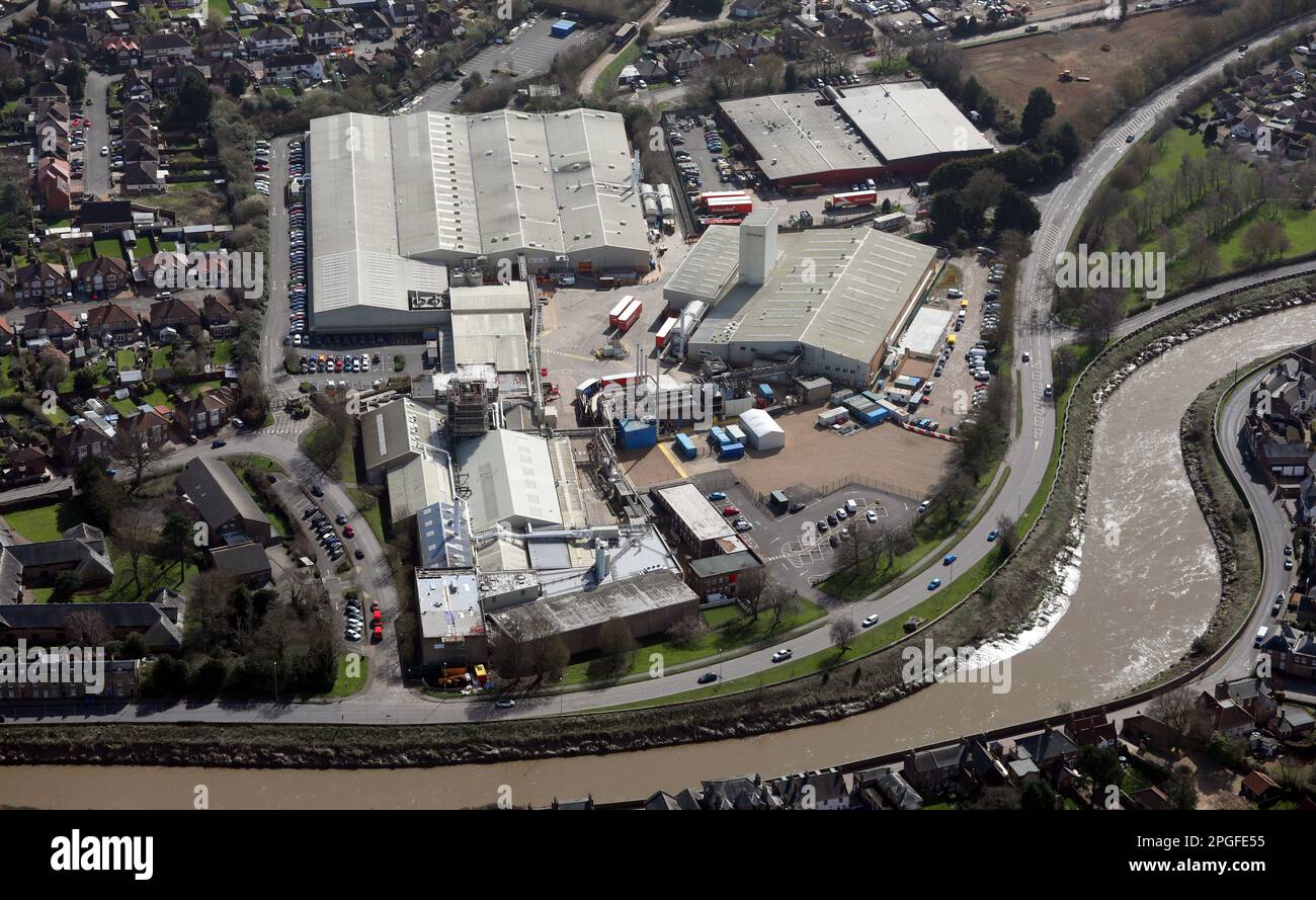 aerial view of the Nestle Purina Petcare factory in Wisbech, Cambridgeshire Stock Photo