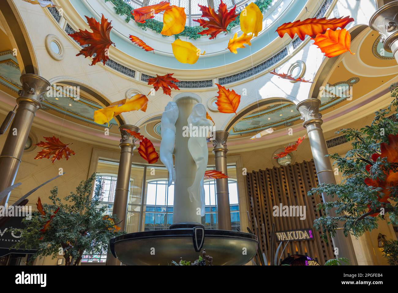Beautiful design decorated interior view of Venetian hotel, Strip, Las ...