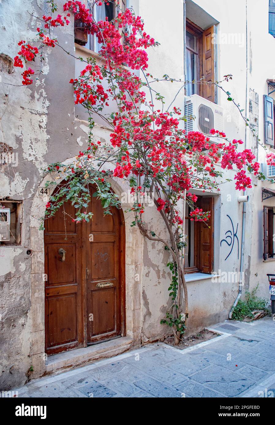 Bougainvillea And An Attractive Door And Arch Lend Charm To The Streets bougainvillea-and-an-attractive-door-and-arch-lend-charm-to-the-streets