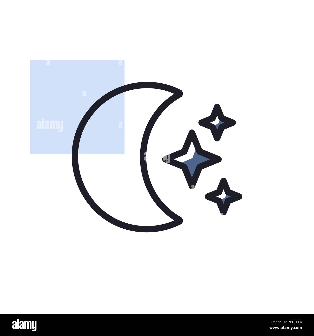 Moon and star vector icon. Meteorology sign. Graph symbol for travel ...