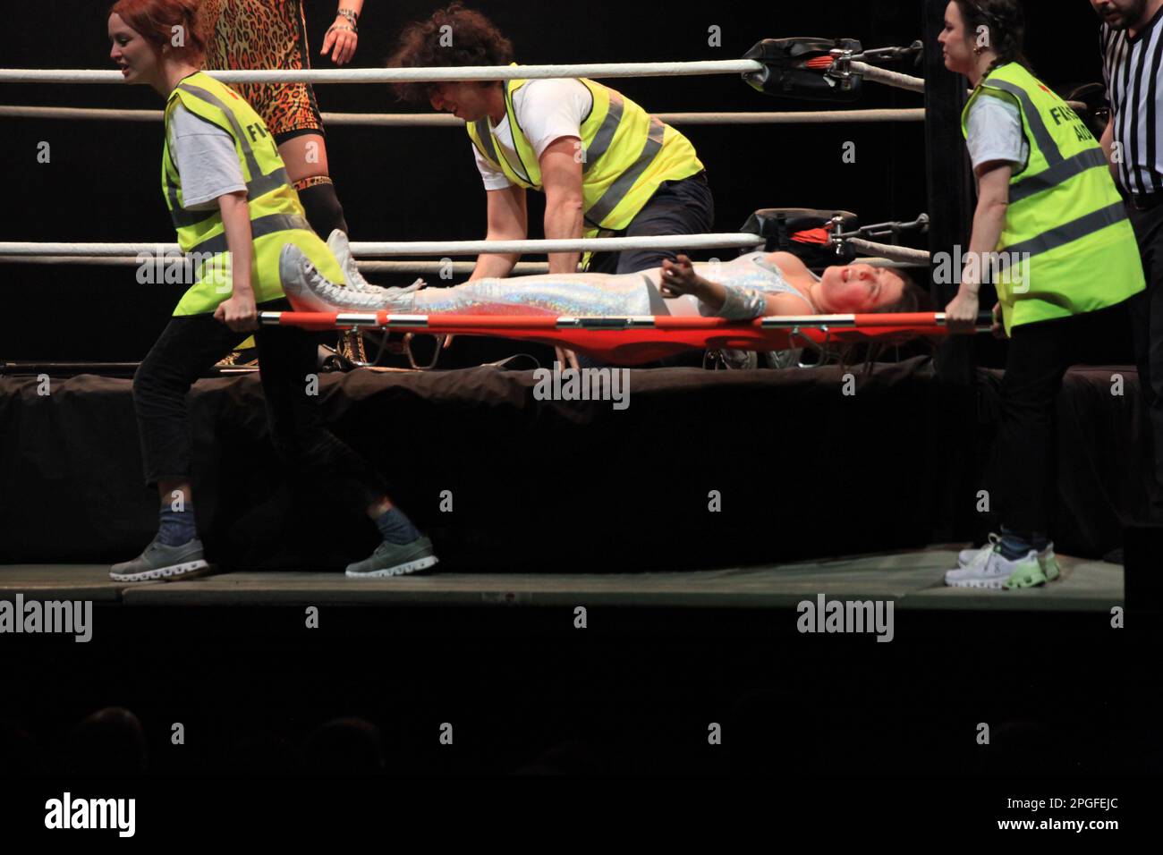 London, UK. Rosie Jones in Max and Ivan’s The Wrestling. Just For ...