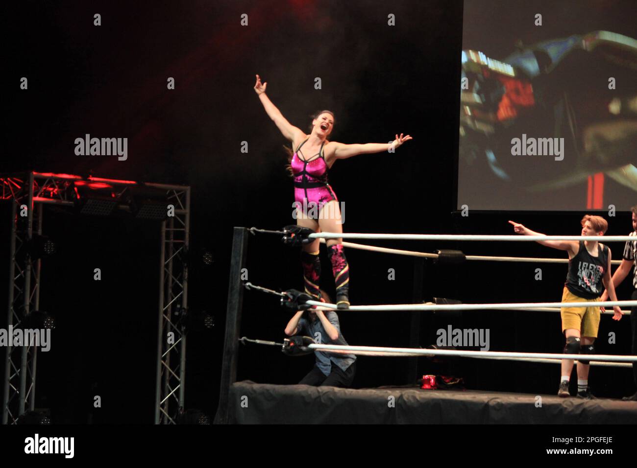 London, UK. Nina Samuels in Max and Ivan’s The Wrestling. Just For ...