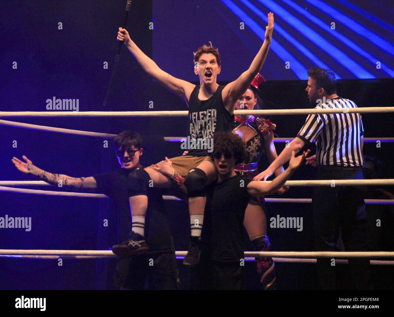 London, UK. Scene in Max and Ivan’s The Wrestling. Just For Laughs ...