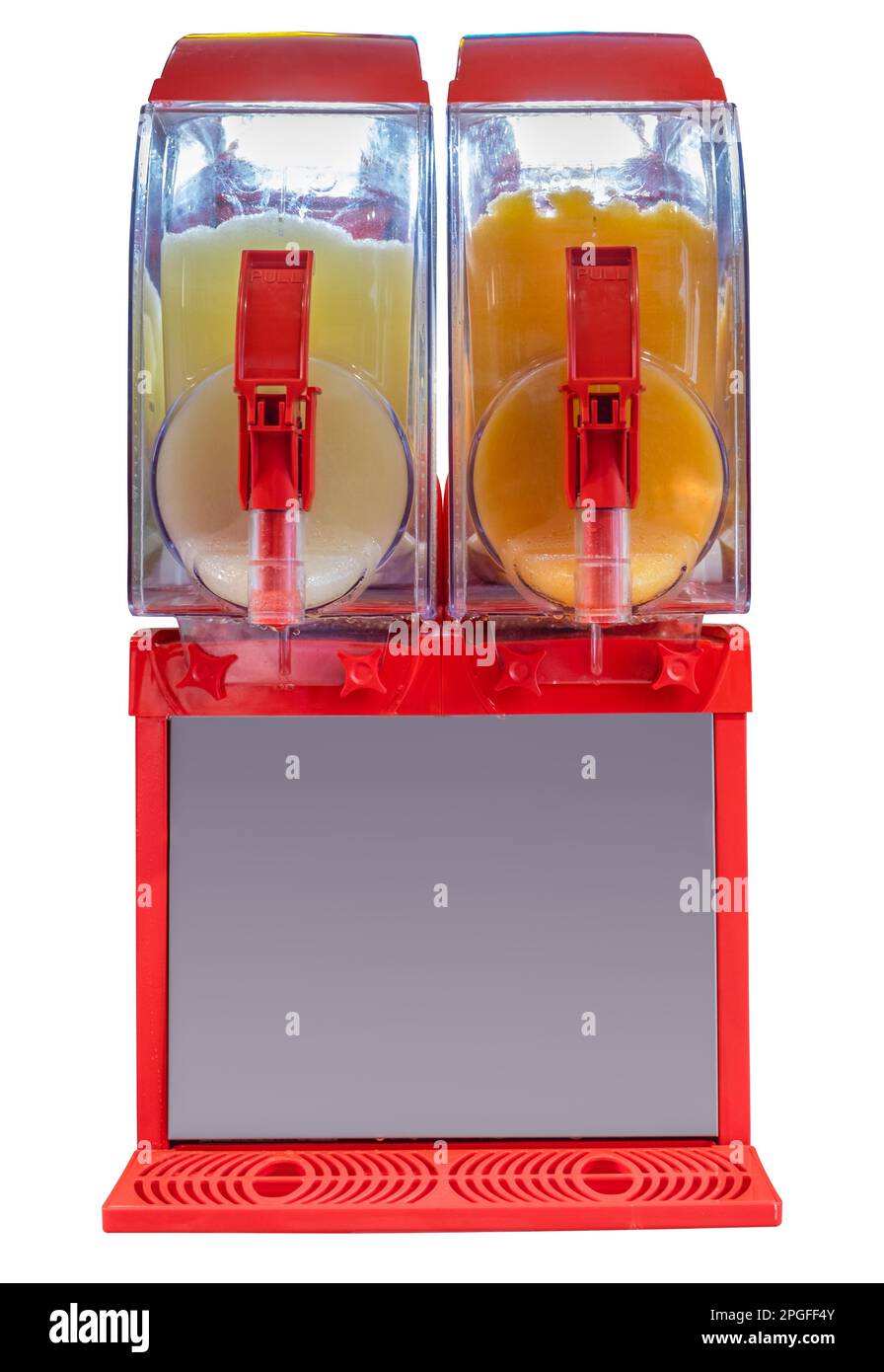 A Slushy Drinks Machine, Isolated On A White Background Stock Photo