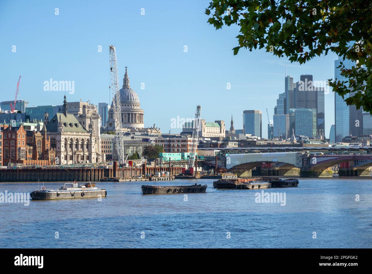 Thames Tideway Tunnel under construction at Blackfriars Bridge, London, UK Stock Photo Alamy