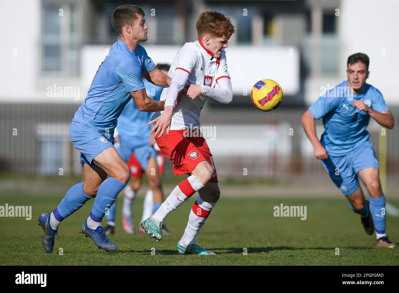 March 22, 2023: 22.03.2023 KRAKOW UL. RYDLOWKA ( POLAND ) PILKA NOZNA (  FOOTBALL ) ..TURNIEJ KWALIFIKACYJNY DO MISTRZOSTW EUROPY U-19 ELITE ROUND (  QUALIFYING TOURNAMENT FOR EURO U-19 CHAMPIONSHIPS ) ..MECZ