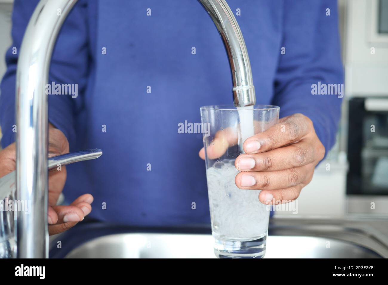 Holding dirty glass of water stock photo alamy
