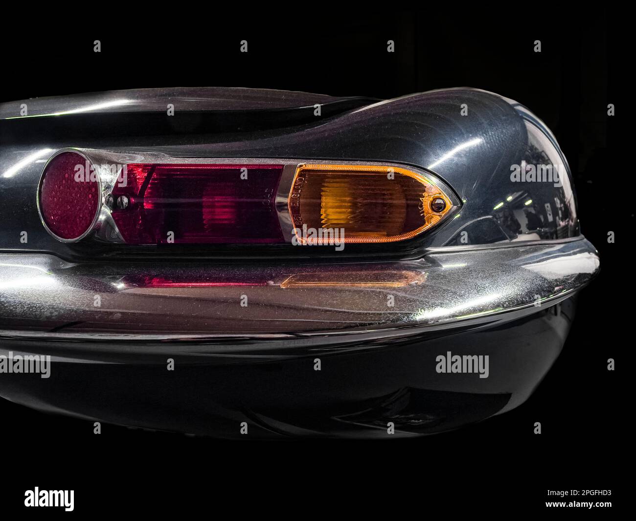 Rear light cluster detail of a Jaguar DType classic sports car in restoration Stock Photo Alamy
