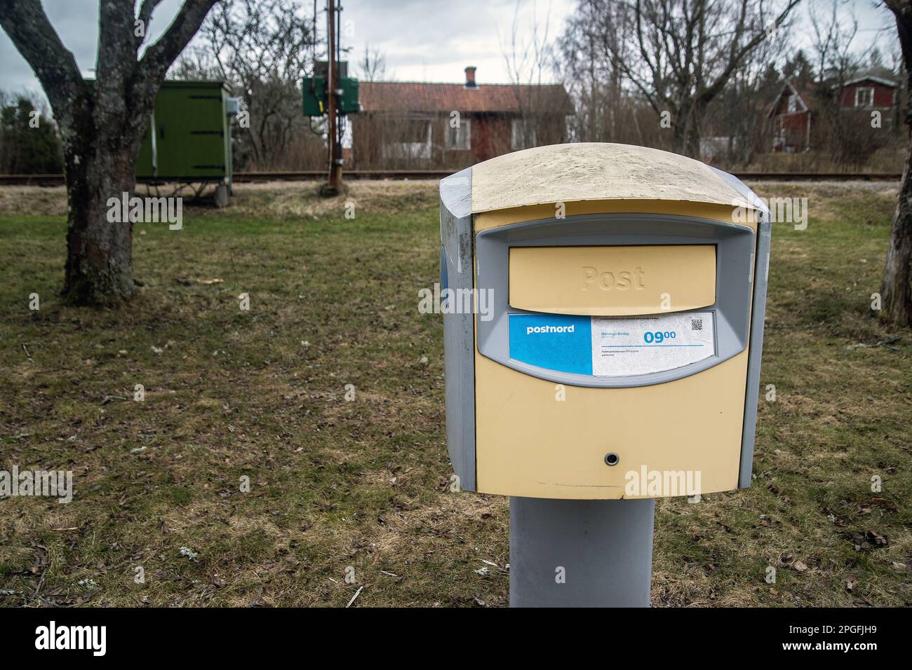 letter box, letterbox, outside malmkoping, sweden Stock Photo Alamy