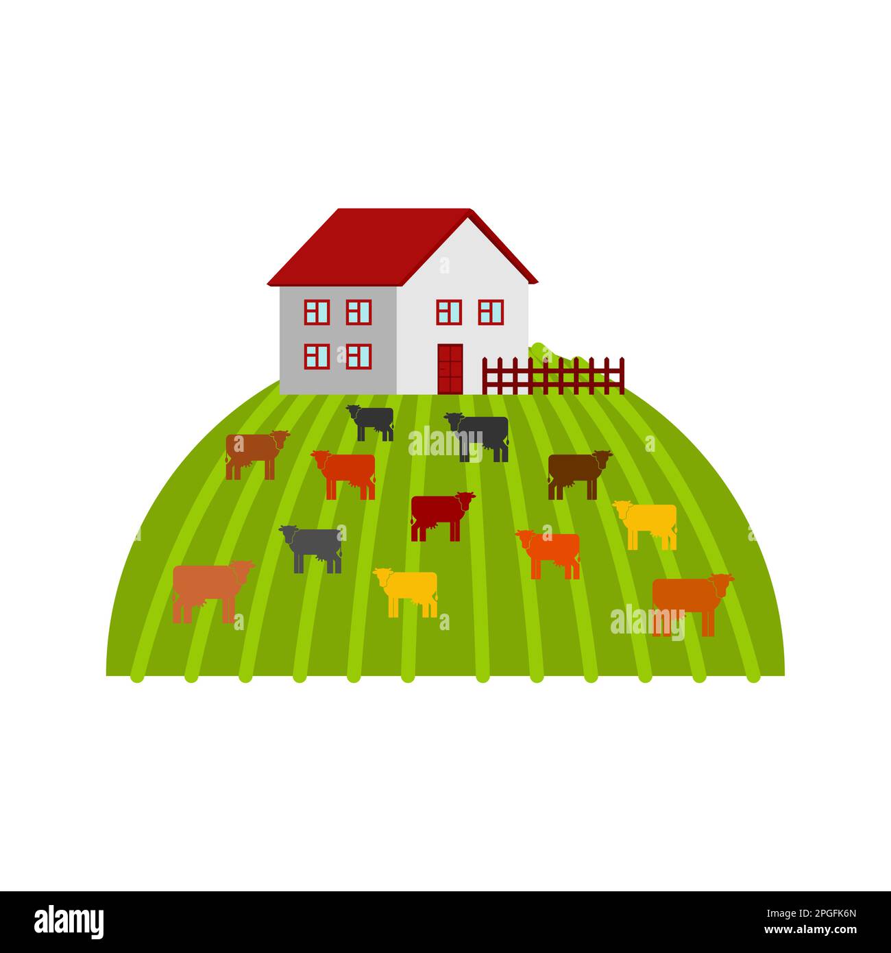 Farm and cows. Ranch and bulls Stock Vector Image & Art Alamy