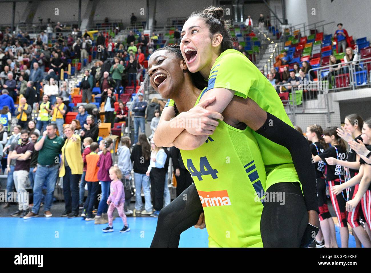 Prague, Czech Republic. 22nd Mar, 2023. LR Temi Fagbenle and Maria
