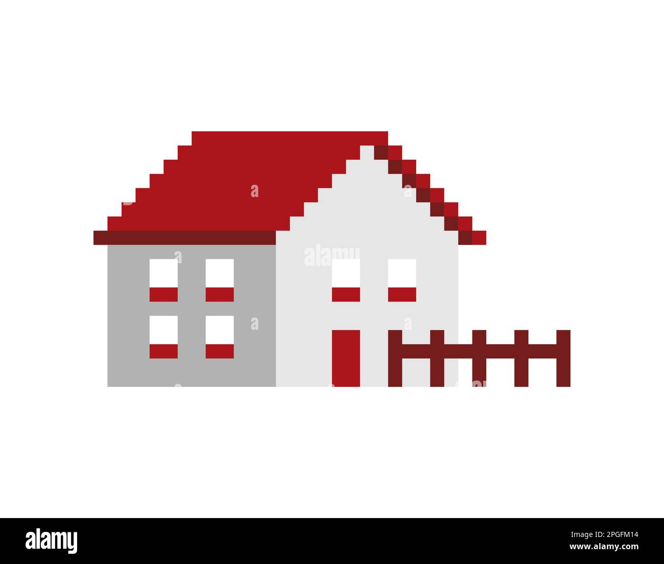 Farm pixel art. icon Ranch 8 bit. pixelated Vector illustration Stock Vector