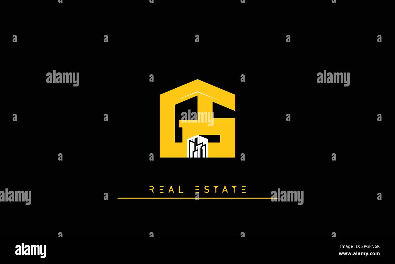 Real Estate letters Initials Monogram logo GS , SG Stock Vector