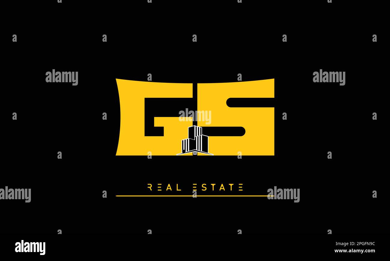 Real Estate letters Initials Monogram logo GS , SG Stock Vector
