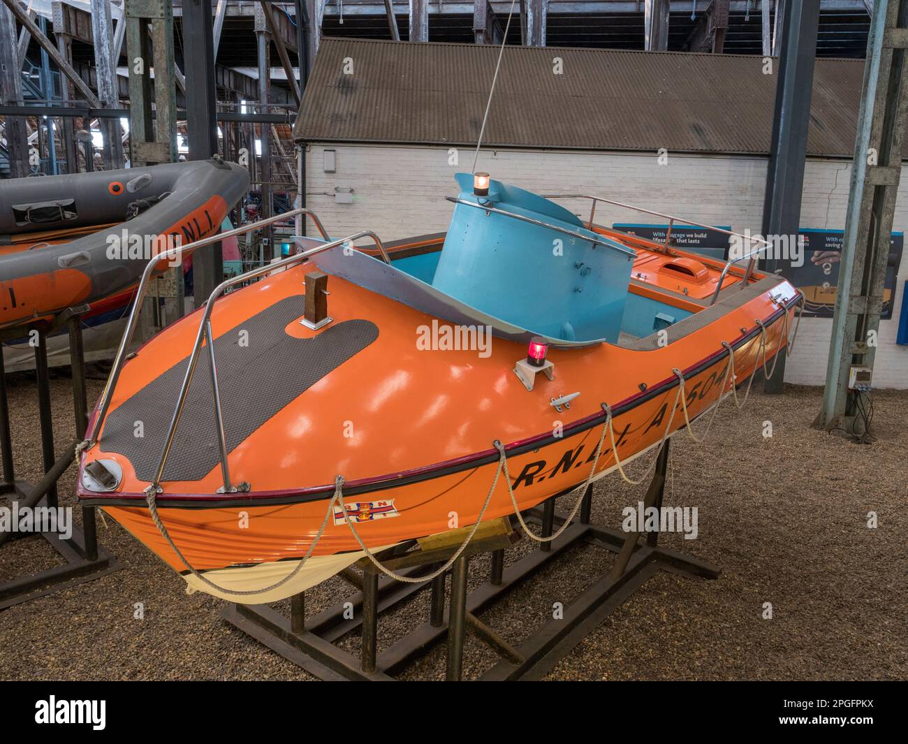 A McLachlan class inshore lifeboat (A504) in the RNLI Historic