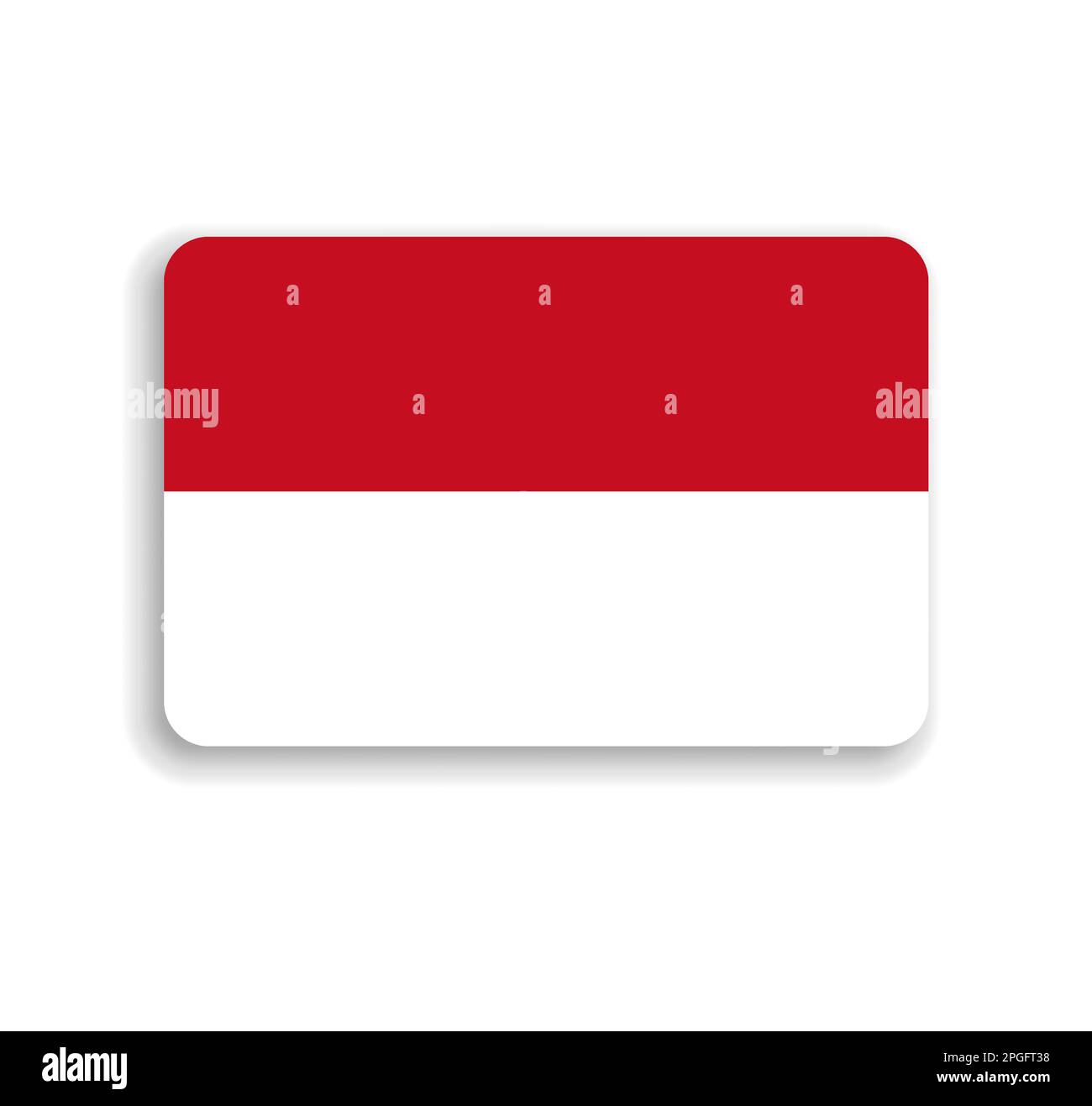 Monaco flag flat vector rectangle with rounded corners and dropped
