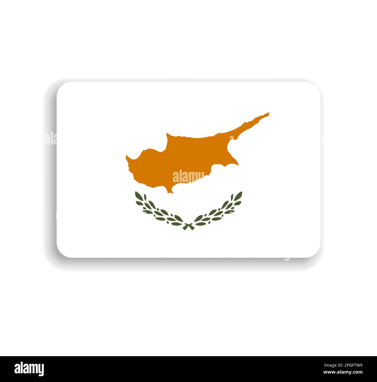 Cyprus flag - flat vector rectangle with rounded corners and dropped ...