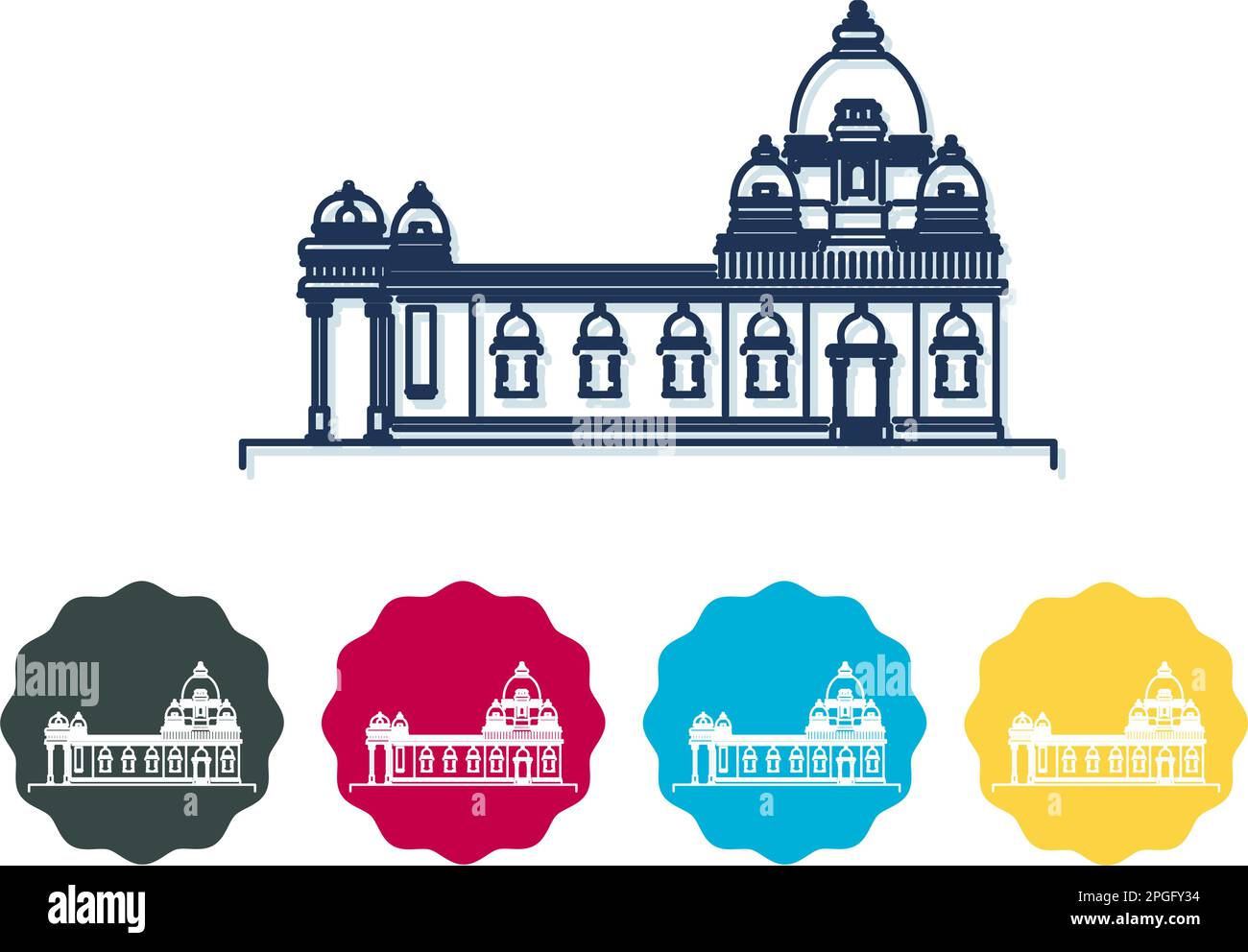 Vivekananda Rock Memorial - Kanyakumari - Tamilnadu - Stock Icon as EPS ...