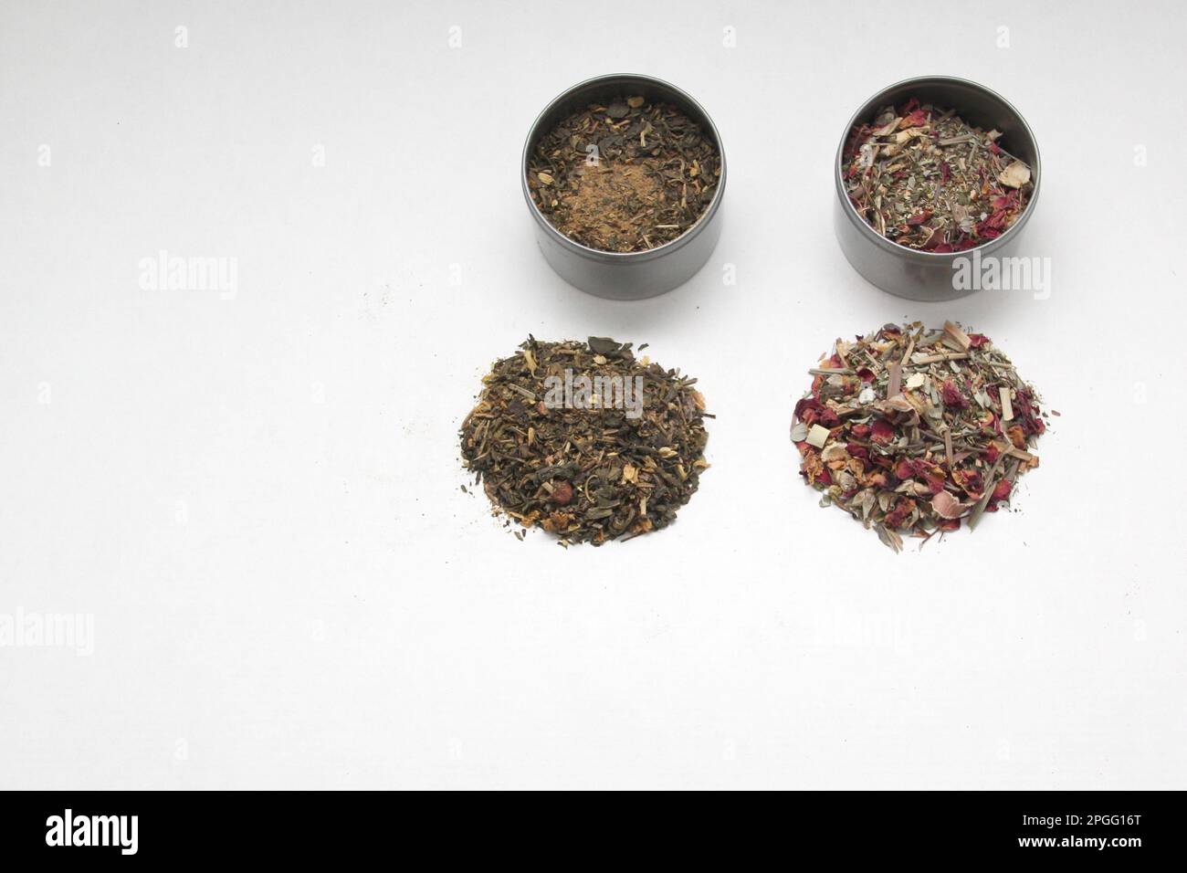 Glass cup for herbal tea preparation, infuser, spoon, dehydrated plants ...