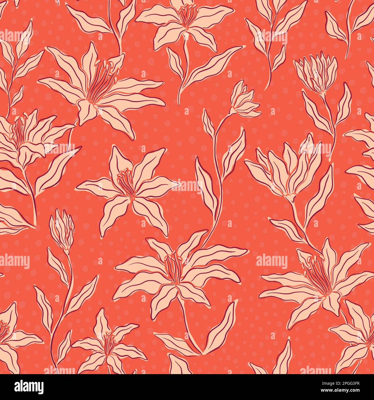 Abstract floral seamless pattern. Vector illustration floral design background. Stock Vector