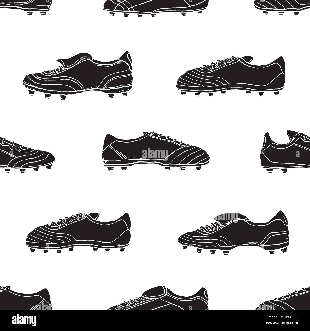 Retro Football boots doodle seamless pattern. Cartoon illustration vector illustration background. For print, textile, web, home decor, fashion, surfa Stock Vector