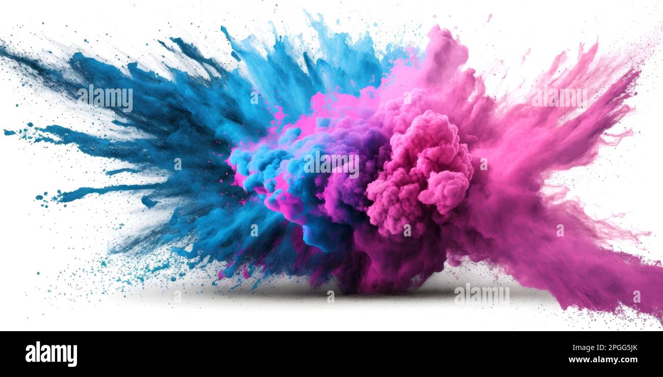 colorful powder paint explosion. abstract background. Generative ai Stock Photo